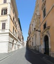 Empty Road VIA CONDOTTI in Rome Italy the street of the Shopping Royalty Free Stock Photo