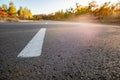 Empty road with the white traffic lines Royalty Free Stock Photo