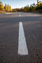 Empty road with the white traffic lines Royalty Free Stock Photo