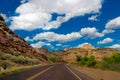 Empty road in zion national park utah Royalty Free Stock Photo