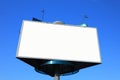 Empty roadside billboards at blue sky