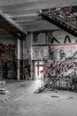 Empty room in abandoned factory ruin