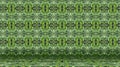 Empty room with abstract pattern,Green leaves background