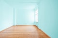 Empty  room in apartment flat with green painted walls Royalty Free Stock Photo