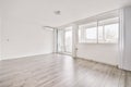 Empty room with balcony window and radiator Royalty Free Stock Photo