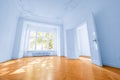 Empty room in beautiful flat with wooden floor - real estate in Royalty Free Stock Photo