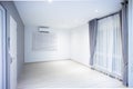 Empty room or bedroom in perspective view at night. Royalty Free Stock Photo