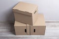 Empty room with cardboard boxes. Royalty Free Stock Photo