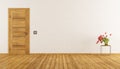 Empty room with closed door Royalty Free Stock Photo