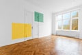 Empty room with colored painted wall - Home decoration and renovation concept