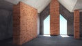 Empty room concrete wall. The apartment is under repair. 3d render Royalty Free Stock Photo