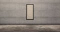 Empty room with concrete wall and picture frame, grunge floor, 3d Rendering Royalty Free Stock Photo