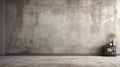 Empty Room With Concrete Wall: Rustic Realism Interior Photography Royalty Free Stock Photo