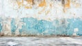 Empty Room Features Weathered Wall with Peeling Paint and Textured Floor, Urban Decay Theme Royalty Free Stock Photo