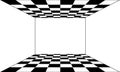 Empty room and floor in the form of a chessboard. Vector