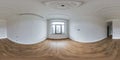 Empty room without furniture full spherical hdri panorama 360 degrees in interior white room for office, store or clinic with Royalty Free Stock Photo