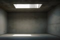 Empty room gray cement wall texture strong skylight generative ai