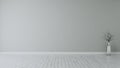 Empty room with grey wall painted and dry plant 3D rendering Royalty Free Stock Photo