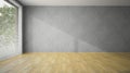 Empty room with grey walls and parquet Royalty Free Stock Photo