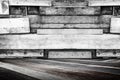 Empty room with grunge plank wood wall and diagonal wood floor, Royalty Free Stock Photo