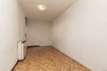 Empty room with herringbone oak parquet flooring and woo Royalty Free Stock Photo