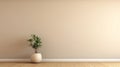 empty room interior background beige wall pot with sunlight Royalty Free Stock Photo