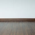 Empty room interior, brown wood laminate floor