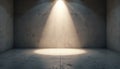 Empty room interior with spotlight from above. Concrete walls and floor, neutral background. Great for text or presentation with Royalty Free Stock Photo