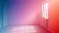 Empty Room Interior with Window and Gradient Lighting, Modern Minimalist Style Royalty Free Stock Photo