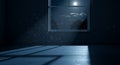 Empty Room Lit by Moonlight Through Window Royalty Free Stock Photo