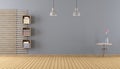 Empty room with little bookcase Royalty Free Stock Photo