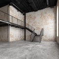 Empty room loft style with brick wall Royalty Free Stock Photo