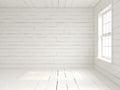 Empty room in marine style 3d illistration