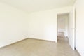 Empty room in a modern apartment with white walls, nobody in the scene Royalty Free Stock Photo