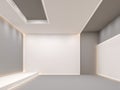 Empty room modern space with white and gray element 3d render Royalty Free Stock Photo