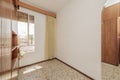 Empty room with old terrazzo floor, white walls and window Royalty Free Stock Photo