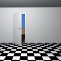 Empty room with open door Royalty Free Stock Photo