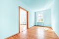 Empty room in renovated  flat with green painted walls Royalty Free Stock Photo