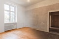 Empty room renovation concept - before and after - Royalty Free Stock Photo