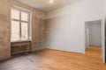 Empty room renovation concept - before and after - Royalty Free Stock Photo