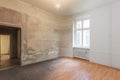 Empty room renovation concept - before and after -