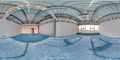 Empty room without repair with blue floor. full seamless spherical hdri panorama 360 degrees in interior of white loft room for Royalty Free Stock Photo