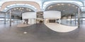 Empty room with repair. full seamless spherical hdri panorama 360 degrees in interior of white room with huge panoramic windows in Royalty Free Stock Photo