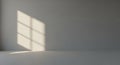 Empty Room with Soft Sunlight Casting Window Pane Shadows on Wall interior floor Royalty Free Stock Photo