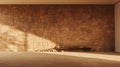 Warm Stone Wall In A Textured Room With Golden Light Royalty Free Stock Photo