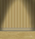 Empty Room With Tan Striped Wallpaper