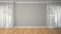 Empty room with two curtains Royalty Free Stock Photo