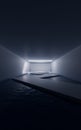 Empty room with water inside, 3d rendering Royalty Free Stock Photo