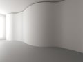 Empty room white curve wall Royalty Free Stock Photo