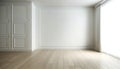 Empty room with white wall for art galleries Royalty Free Stock Photo